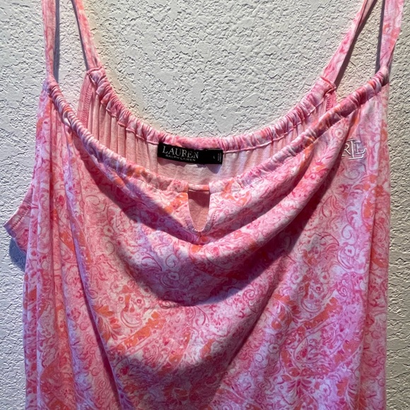 Lauren Ralph Lauren Women's Short Nightgown, Pink Paisley, Large - Picture 8 of 9